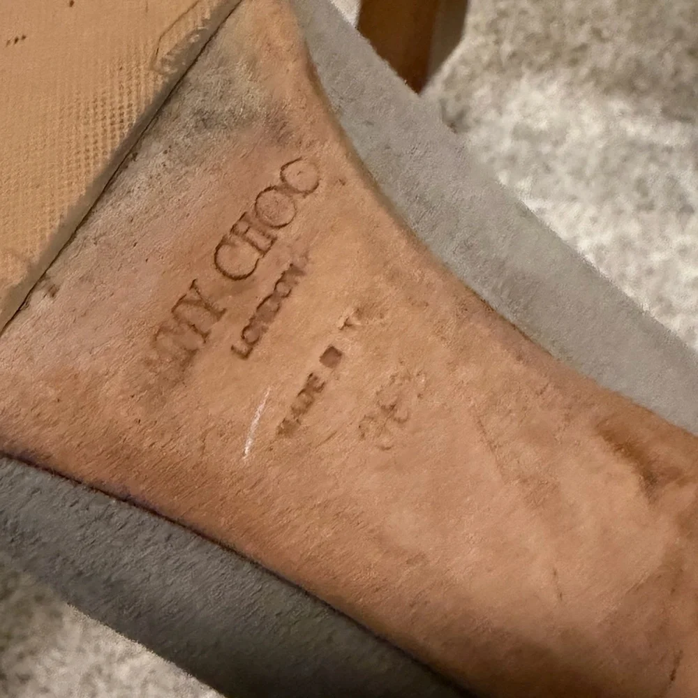Authentic Jimmy Choo suede heels w/ Croc-Embossed toes 36.5